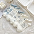thumbnail image 2 of Calcetines de mujer Angel Blue Calcetines de moda para todo tipo de ocasiones Primavera y verano Calcetines finos para estudiantes Lindos calcetines cortos de boca baja con dibujos animados, 2 of 5