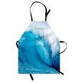 thumbnail image 1 of Ocean Apron Wavy Ocean Adventurous Surfing Extreme Water Sports Summer Holiday Destination Print, Unisex Kitchen Bib Apron with Adjustable Neck for Cooking Baking Gardening, Aqua White, by Ambesonne, 1 of 3