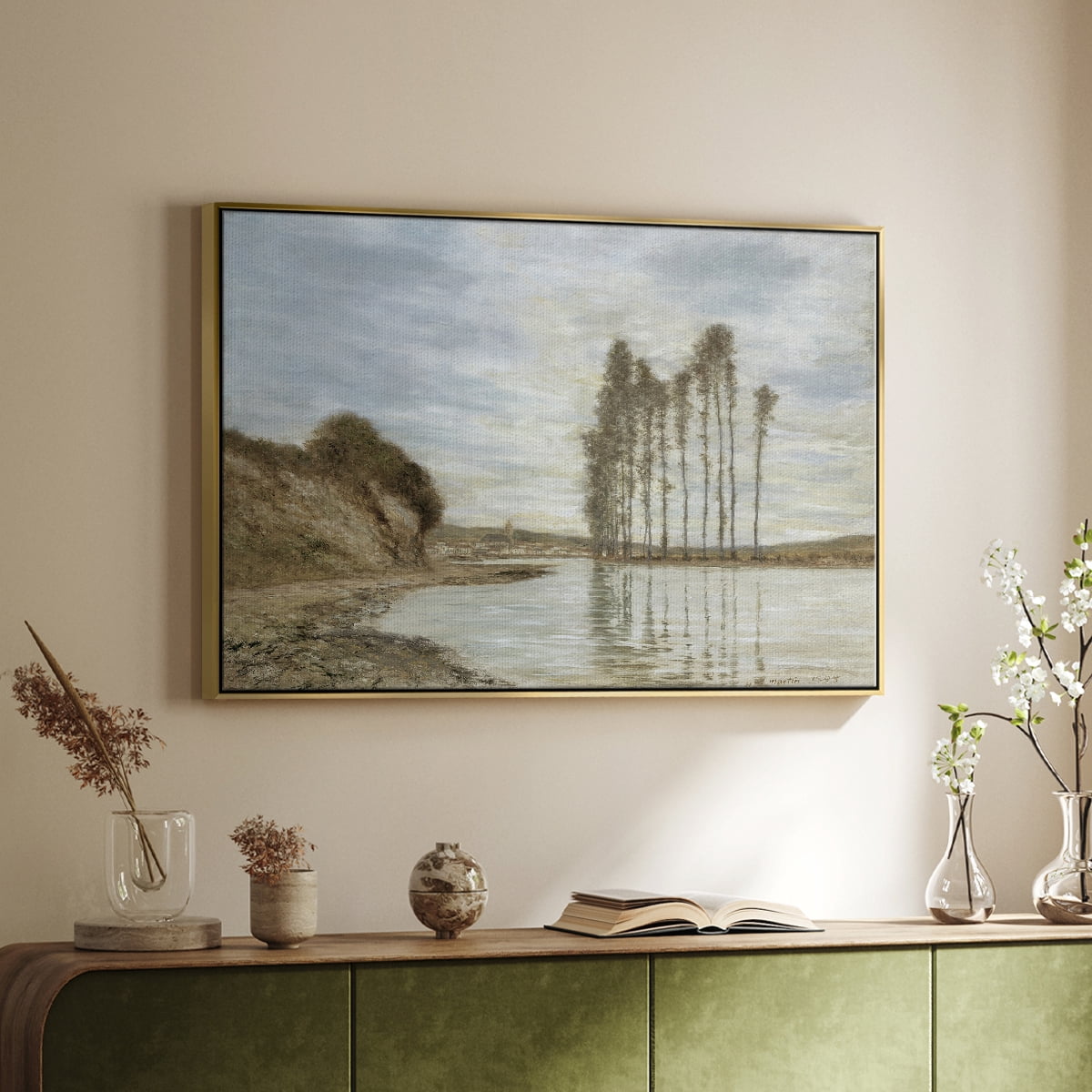 Vintage Landscape-CCCXLV By Wexford Home Framed in Gold Wood Gallery Wrapped Canvas 27 in. x 41 in.