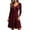 Wine, variant on Tqcoqu Dresses for Women Long Sleeve Button V Neck Lightweight Ribbed Knit Casual Babydoll A Line Swing Flared Fall Dresses
