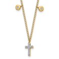 thumbnail image 1 of Diamond2Deal Collier Croix en Or Jaune 14K 1.2 mm pour Femmes 18 Pouces, 1 of 4