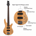 thumbnail image 4 of 44 Inch GIB 5 String H-H Pickup Laurel Wood Fingerboard Electric Bass Guitar with Bag and other Accessories Burlywood, 4 of 8