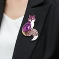 thumbnail image 3 of Jiaroswwei Brooch Pin Fox Shape Exquisite Men Women Cartoon Long Lasting Lapel Brooch Clothes Decor, 3 of 8