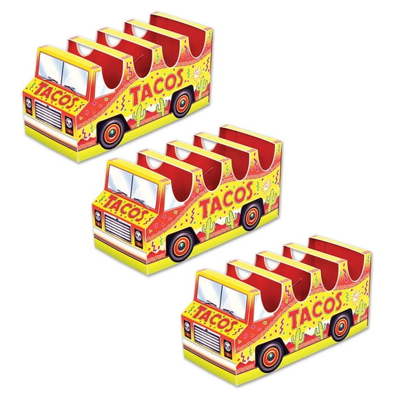 Beistle 3-D Taco Truck Centerpiece, 5" x 10¬Ω", Yellow and Red