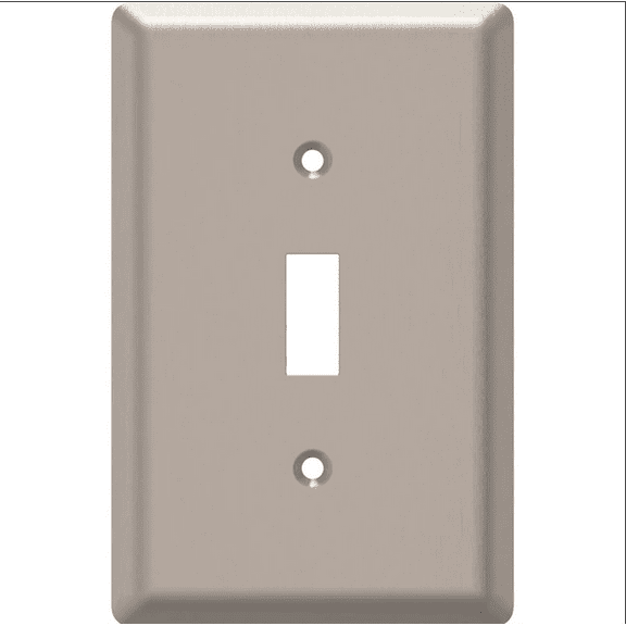 Style Selections W45063-SN Satin Nickel Simple Square Single Switch Wall Plate Cover