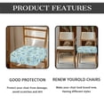 thumbnail image 6 of HELLHERO Flower Print Dining Chair Seat Covers Set of 6, Skin Friendly Chair Covers Seat Slipcovers, Easy to Clean Universal Kitchen Chairs Slipcover, Blue, 6 of 7