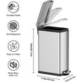thumbnail image 2 of 8 Gallon (30L) Slim Kitchen Trash Can, Stainless Steel Garbage Can with Inner Wastebasket for Narrow Spaces, Step Rubbish Bin with Soft-Close Lid for Office, Bathroom, Kitchen, 2 of 6