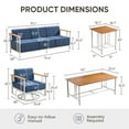 thumbnail image 3 of Opohoro 10 Person Outdoor Conversation Set with Patio Sofas, Swivel Rocking Chairs and Tables, Blue, 3 of 13