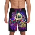 thumbnail image 2 of Rocae Mushrooms and Skull for Men's Soft Sleep Pajama Shorts, Waistband and Pockets, 2 of 9