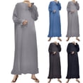 thumbnail image 1 of Gspmoly Robe d'Été, Robe Musulmane pour Femmes à Couleur Contrastante, Coupe Ajustée, Longue Jupe avec Empiècement en Feuille d'Or, Robe, Robes d'Été pour Femmes, Offres Prime, 1 of 6