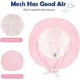 thumbnail image 7 of Wide Brim Hats Cute Baby summer Sun hat UPF 50+ toddler Adjustable bucket hats sun protective with Chin Strap for kids boys and girls pure pink 12-24 Months, 7 of 7