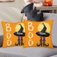thumbnail image 2 of Orange Halloween Pillow Covers 20x20 Inch Set of 2 Halloween Boo Witch Shoes Hat Spider Web Throw Pillow Cases Halloween Farmhouse Decoration Cushion Cover for Sofa Couch, 2 of 6