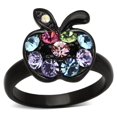 thumbnail image 1 of Alamode TK984-9 Women IP Black Stainless Steel Ring with Top Grade Crystal in Multi Color - Size 9, 1 of 1