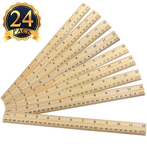 Subang 24 Packs Student Rulers Wood Rulers Wooden School Rulers Office Ruler Measuring Ruler 2 Scale 12 Inch And 30 Cm Walmart Com Walmart Com