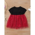 thumbnail image 3 of TSEXIEFOOFU Baby Girl Princess Dress, Summer Short Sleeve Round Neck Bow Front Mesh Tulle Dress, 3 of 9
