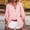 Pink, variant on Ladies Shirts Summer Top for Women Spring and Summer Solid Color Lapel Three Quarter Sleeve Button Cardigan Blouse for Women Tops Pink S