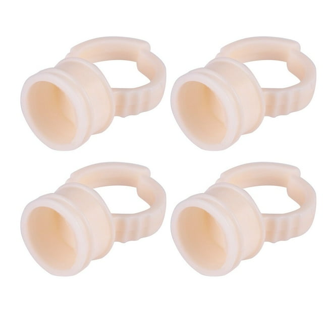 Anillo tinta para tatuaje semipermanente de silicona, 100 Uds., taza para soporte de pigmento M