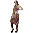 thumbnail image 4 of Moomaya Women's Printed One-Shoulder Cowl Kurti Sleeveless Dress Boho Party Designer Clothing, 4 of 7