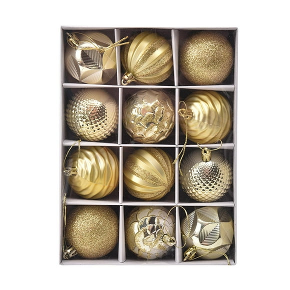 Tunhigl Christmas Decorations 6cm12pc Christmas Ball Gift Box Painted Set Christmas Tree Decoration Pendant Holiday Window Layout Christmas Gifts