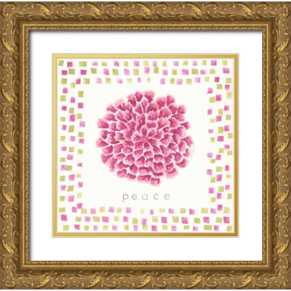 Shamp, Cindy 15x15 Gold Ornate Wood Framed with Double Matting Museum Art Print Titled - Peace Flower