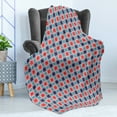 thumbnail image 4 of Moroccan Soft Flannel Fleece Throw Blanket, Vibrant Geometric Mosaic of Tiles with Star Motifs, Cozy Plush for Indoor and Outdoor Use, 60" x 80", Navy Blue Scarlet, by Ambesonne, 4 of 5