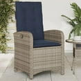 thumbnail image 1 of vidaXL Reclining Patio Chair with Cushions Gray Poly Rattan, 1 of 6