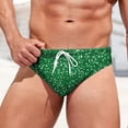 thumbnail image 2 of XDZJLR Swim Briefs Men Fashion Casual Sequin Print Comfortable Swimming Spa Lace Up Swimsuit Trunks Breathable Beachwear Green, 2 of 5