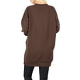 thumbnail image 2 of Women Oversized Loose Fit V-Neck Tunic Length Sweatshirts Top (V Neck: H GREY), 2 of 3