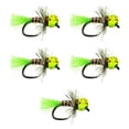 thumbnail image 4 of 5 piezas de tungsteno Jig Fly Fly Bead de tungsteno realista con plumas profesionales de mosca húmeda profesional atada al gancho para la carpa de Amarillo, 4 of 8