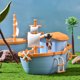 thumbnail image 5 of Hucha con forma de barco pirata | Hucha de ahorros para niños | Hucha de plástico para el hogar, escritorio o dormitorio | Ahorrador de dinero decorativo para niños, 5 of 9