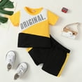 thumbnail image 2 of NZRVAWS Newborn Baby Boys Outfits Set 6 Months Boys Short Sleeve T-Shirt Patchwork Shorts Set Baby Boys Clothes 9 Months, 2 of 6