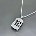 thumbnail image 3 of PULABO Jewelry Initial Pendant Necklace for Men Womens, Titanium Steel Square Letter Capital Necklace Alphabets from A-Z Figaro Chain Necklace Unisex, 3 of 9