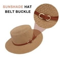 thumbnail image 2 of 56-58 cm circunferencia del sombrero sombrero de paja superior plano sombrilla de verano para mujer sombrero con hebilla de cinturón sombrero para sol de playa, 2 of 5