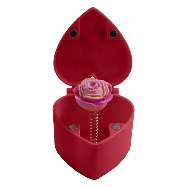 Valentine's Gift Box With Popping Rose Mechanism For Jewelry Chocolates And Small Presents 6.6 In X 6.2 In X 5 In Cavity Size