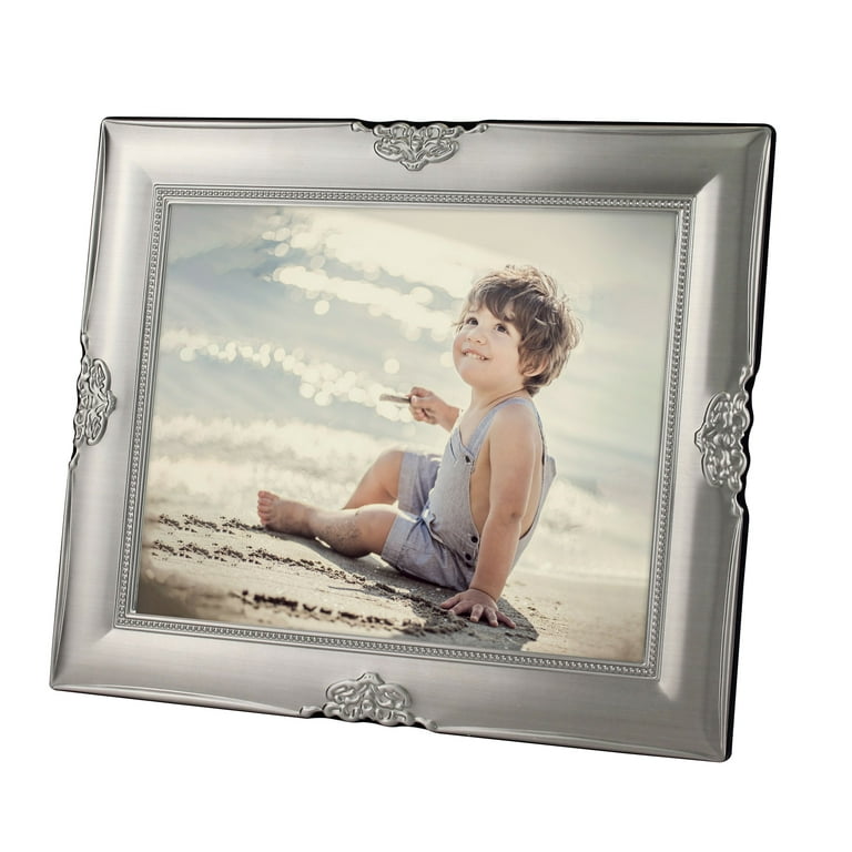 Mainstays 8 x 10 Rectangle Metal Tabletop Picture Frame, Pewter