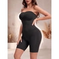 thumbnail image 3 of DARING DIVA Women's Tube Top Shapewear Bodysuit Mid Thigh Jumpsuit S Black, 3 of 7