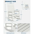 thumbnail image 2 of HDPE Poly Lumber Rocking Chair Outdoor Set with Side Table, High Back Patio Porch Rocker for Adults, All Weather Resistant 350 lbs Capacity for Garden Lawn Pool Firepit, Embossed Wood Grain Navy Blue, 2 of 8