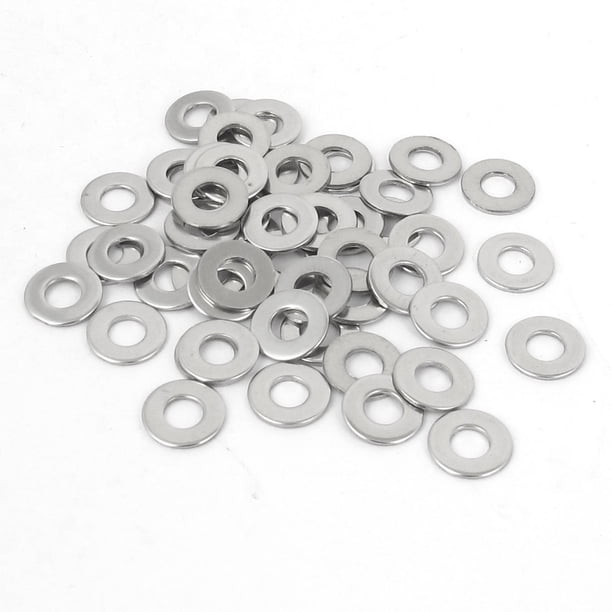 50 piezas de arandelas planas de acero inoxidable M3, espaciadores y juntas para tornillos y pernos