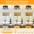 thumbnail image 2 of 4-Light Kitchen Light Fixtures Ceiling Mount Adjustable Multi-Directional Flush Mount Ceiling Light Fixtures Farmhouse Metal Cage Ceiling Lights for Dining Room Entryway Hallway, 2 of 7