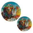 thumbnail image 7 of Wobogo Summer Dachshund Trivets Potholders Set of 2 Cotton Woven Round Hot Plate Mats for Hot Dishes Bowls Teapots, 7 of 7