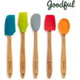 thumbnail image 3 of shiyou-Silicone and Beechwood Mini Kitchen Utensil Set, Great for Cooking, Baking or Reaching Into Small Jars, Easy to Clean, Safe for Non-Stick Cookware, 3 Spatulas, Spoon, Basting Brush, Multicolor, 3 of 4
