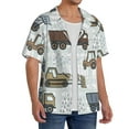 thumbnail image 4 of Balery Tractor and Dumper Men's Casual Button Down Shirt Short Sleeve Textured Summer Cuban Beach Shirts-3X-Large, 4 of 7