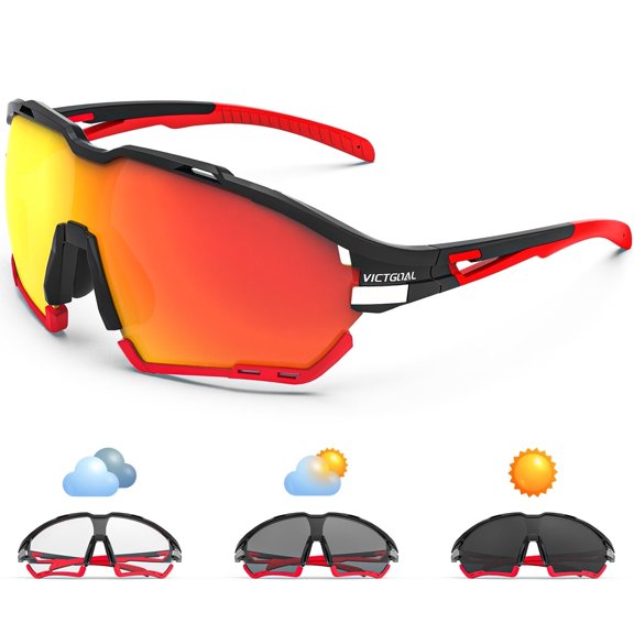 VICTGOAL Cycling Sunglasses for Men Women with Polarized and Photochromic 2 Lenses,UV400 Clear Road Bike Running Sports Goggles