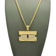 thumbnail image 2 of Stone Stud Shaving Cream Razor Blade Pendant w/3mm 24" Cuban Chain Necklace, Gold-Tone, 2 of 4