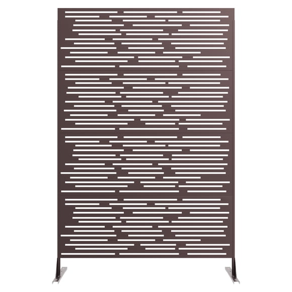QinaQin Freestanding Metal Privacy Screen Fence, Rust Resistant Decorative Partition Panel for Courtyard, Balcony, Patio or Garden