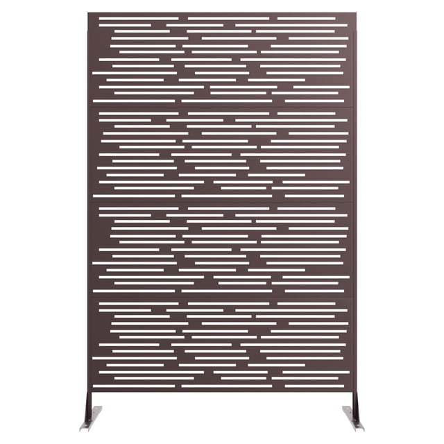 GloryStar Rustproof Freestanding Metal Privacy Screen Fence, Weather-Resistant Decorative Leaves Panel, Simple Installation for Use on Patio, Deck, Balcony, Garden or Inside the Home