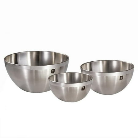 Tramontina 3 Pack Mixing Bowls - Stainless Steel - Double-Wall - Gourmet 80202/008DS