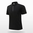 thumbnail image 6 of ZQUUVOU Men's Dress Shirt Short Sleeved Lapel Solid Button For Business Outdoor Top A-Black, 6 of 7