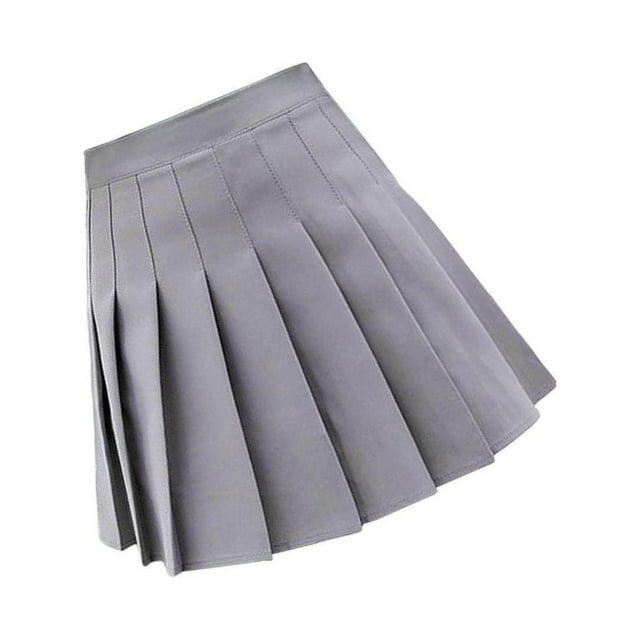 Jupe Plissée Femme Taille Haute Mini Jupes Mini Jupe de Tennis Patineuse Uniformes Gris P