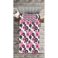 thumbnail image 3 of Ambesonne Geometric Quilted Bedspread Set 2 Pcs, Old Fashioned Blooming, Twin Size, Hot Pink White Black, 3 of 3